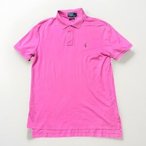 Polo Ralph Lauren Shirt Mens Size Large Pink‎ Pima Soft Touch Flesh Pony